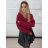 Women's oversized long sleeve thin sweater (46/48/50 ONE SIZE) ITALIAN FASHION IMC25535 S / M / L wine