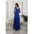 Long elegant satin strapless dress for women (34-40) POLISH FASHION PMLEL24MARINA Royal blue 36