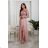 Long elegant satin strapless dress for women (34-40) POLISH FASHION PMLEL24MARINA rose old rose 36