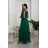 Long elegant satin strapless dress for women (34-40) POLISH FASHION PMLEL24MARINA green 36
