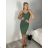Midi summer dress with straps for women (S/M ONE SIZE) ITALIAN FASHION IMWB23135