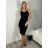 Midi summer dress with straps for women (S/M ONE SIZE) ITALIAN FASHION IMWB23135 -   black -   XS/S