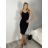 Midi summer dress with straps for women (S/M ONE SIZE) ITALIAN FASHION IMWB23135 -   black -   XS/S