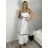 Women's Long Sleeve Leather Jacket (S/M ONE SIZE) ITALIAN FASHION IMPOC23E55302 S / M / L white