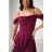 Women's Plus Size (42-46) Long Elegant Party Sleeveless Dress POLISH FASHION PMLBC23265-10 38 vínová třešňová