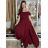 Women's Plus Size (42-46) Long Elegant Party Sleeveless Dress POLISH FASHION PMLBC23265-10 38 vínová třešňová
