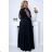 Women's Plus Size (42-46) Long Elegant Party Sleeveless Dress POLISH FASHION PMLBC23265-10 46 black
