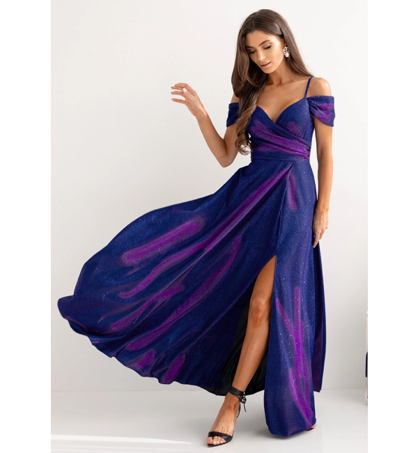 Women's Strapless Long Satin Party Dress (34-42) POLISH FASHION PMLEL24NATHALIE