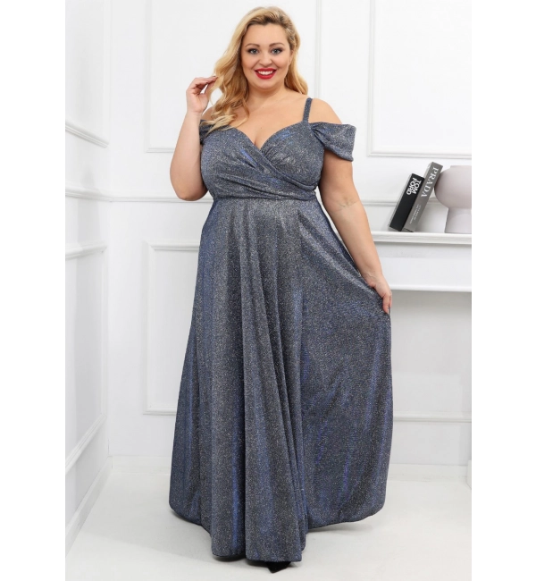 Women's Strapless Long Satin Party Dress (34-42) POLISH FASHION PMLEL24NATHALIE