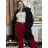 Women's stretch pants (S/M/L ONE SIZE) ITALIAN FASHION IMWKK25022 M/L/XL wine