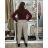 Women's Summer Long Harem Pants (42/44/46 ONE SIZE) ITALIAN FASHION IM424361 S / M / L dark brown