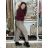 Women's Summer Long Harem Pants (42/44/46 ONE SIZE) ITALIAN FASHION IM424361 S / M / L dark brown