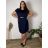 Women's short sleeve dress oversized (L-3XL) POLISH FASHION PMF20013 Colour   dark blue Size   42