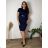 Women's short sleeve dress oversized (L-3XL) POLISH FASHION PMF20013 Colour   dark blue Size   42
