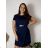 Women's short sleeve dress oversized (L-3XL) POLISH FASHION PMF20013 Colour   dark blue Size   42