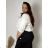 Women's short sleeve dress oversized (L-3XL) POLISH FASHION PMF20014 46 white