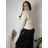 Women's Oversized Knitted Long Sleeve Sweater (S/M ONE SIZE) ITALIAN FASHION IMSN2416125  beige