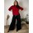 Women's Oversized Knitted Long Sleeve Sweater (S/M ONE SIZE) ITALIAN FASHION IMSN2416125  wine