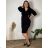 Women's short sleeve dress oversized (L-3XL) POLISH FASHION PMF20013 44 black