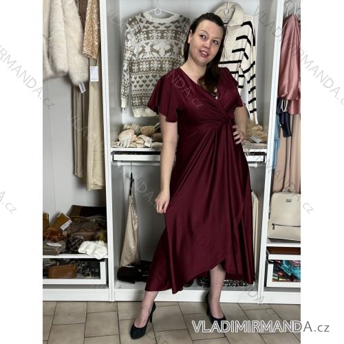 Elegant trousers with belt for women (S/M/L ONE SIZE) ITALIAN FASHION IM425057  wine