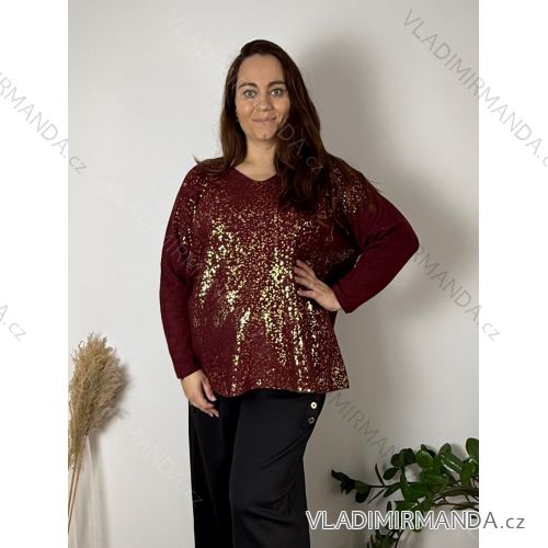 Women's Summer Long Harem Pants (42/44/46 ONE SIZE) ITALIAN FASHION IM424361 54/56/58 wine