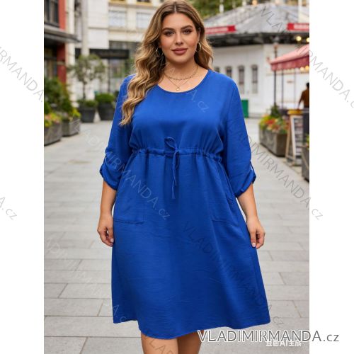 Summer dress oval short sleeve women's oversized (50/52/54 ONE SIZE) ITALIAN FASHION IM425011