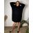 Svetr/Šaty dlouhý pletený s rolákem dlouhý rukáv dámský (3XL/4XL ONE SIZE) ITALSKÁ MÓDA IM4212773 54/56/58 black