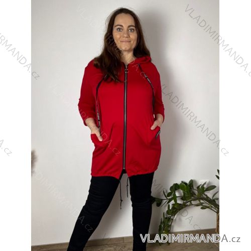 Women's Oversized Knitted Long Sleeve Sweater (S/M ONE SIZE) ITALIAN FASHION IMSN2416125 46/48/50 red