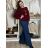 Knitted Dress a-Sweater Extended Long Sleeve Women's Plus Size (XL / 2XL ONE SIZE) ITALIAN FASHION IM4212261 -   wine -   M / L