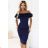 599-3 CARMEN Fitted midi dress in Spanish style - navy blue
