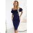 599-3 CARMEN Fitted midi dress in Spanish style - navy blue