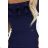 599-3 CARMEN Fitted midi dress in Spanish style - navy blue