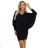 402-10 Comfortable batwing dress with long sleeves - black