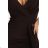 404-14 Elegant long dress with a wrap neckline and slit - chocolate brown