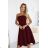 641-1 VIVIENNE corset flared midi dress for special occasions - burgundy