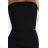 642-1 Off-the-shoulder corset midi pencil dress - black