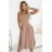 641-2 VIVIENNE corset flared midi dress for special occasions - beige