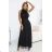 636-3 VERONICA luxurious long dress with a brocade accent and a chic cut - black