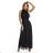 636-3 VERONICA luxurious long dress with a brocade accent and a chic cut - black