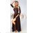 309-14 AMBER elegant long lace dress with a neckline - chocolate
