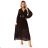 414-11 KLARA elegant pleated midi dress with a belt and neckline - chocolate