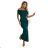 644-1 Sensual midi dress with a bow at the neckline - bottle green