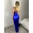 Long satin strapless evening dress for women (XS/S/M ONE SIZE) ITALIAN FASHION IMC25119