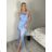 Elegant formal dress with straps for women (S / M ONE SIZE) ITALIAN FASHION IM321576 -   Light blue -   S / M