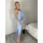 Elegant formal dress with straps for women (S / M ONE SIZE) ITALIAN FASHION IM321576 -   Light blue -   S / M