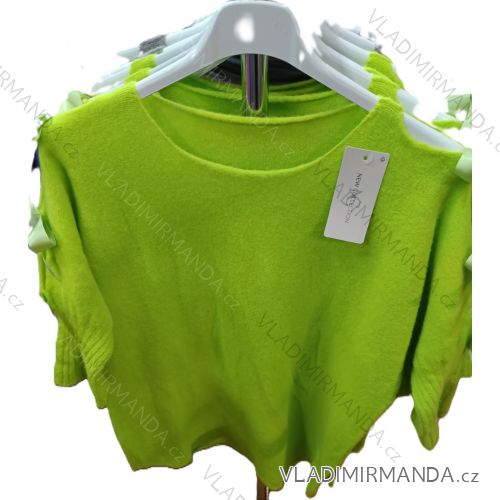 Women's Oversized Knitted Long Sleeve Sweater (S/M ONE SIZE) ITALIAN FASHION IMSN2416125