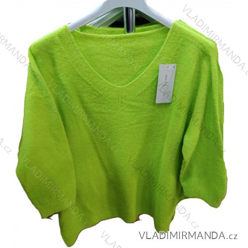 Women's Oversized Knitted Long Sleeve Sweater (S/M ONE SIZE) ITALIAN FASHION IMSN2416125