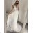 Women's elegant wedding social long dress with straps (S/M ONE SIZE) ITALIAN FASHION IMM2268806 S / M white
