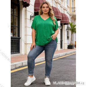 Summer dress oval short sleeve women's oversized (50/52/54 ONE SIZE) ITALIAN FASHION IM425011