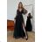 Women's Plus Size (42-46) Long Elegant Party Sleeveless Dress POLISH FASHION PMLBC23265-10 42 black